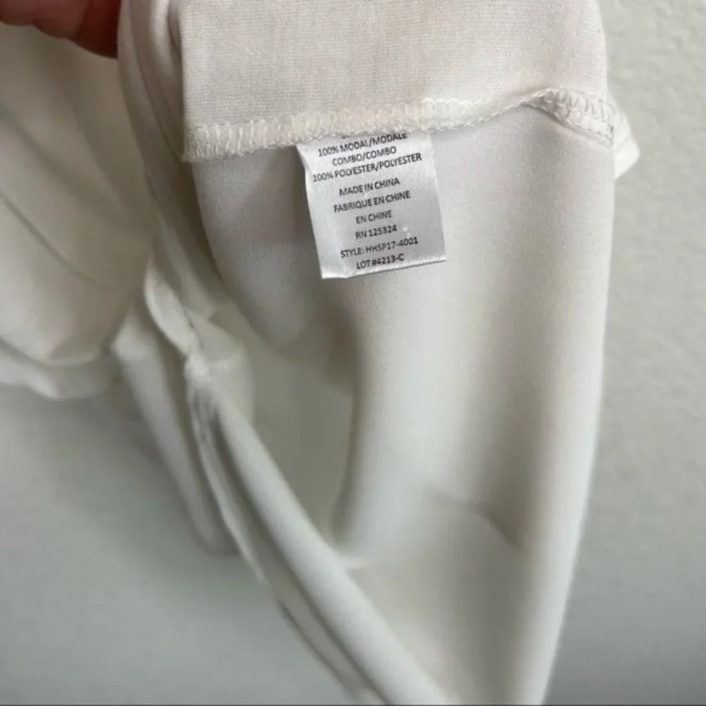 Haute Hippie Mixed Media White Shirttail Hem Tank Top/Cami - Picture 7 of 7